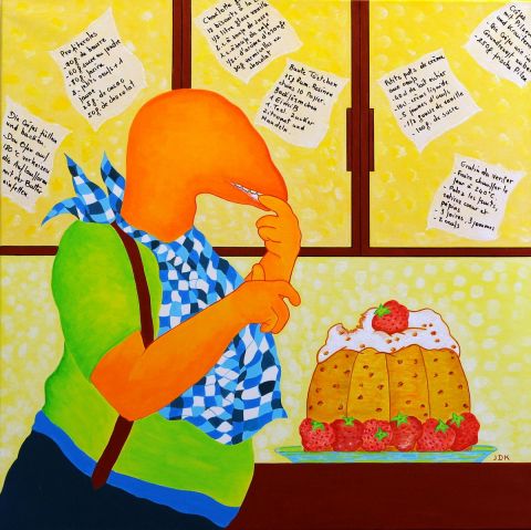 La Gourmandise - Greediness - Peinture - Jocelyne Deschamps-Kus